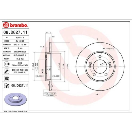 BREMBO Bremsscheibe PRIME LINE - UV Coated