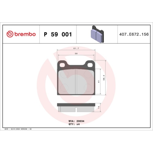 BREMBO Bremsbelagsatz, Scheibenbremse PRIME LINE