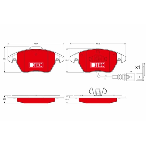 TRW Bremsbelagsatz, Scheibenbremse DTEC COTEC