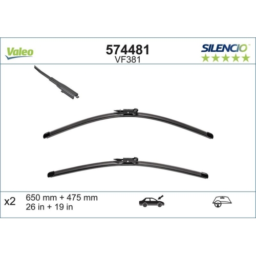 VALEO Wischblatt SILENCIO FLAT BLADE SET