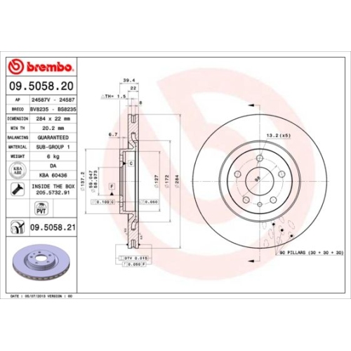 BREMBO Bremsscheibe PRIME LINE - UV Coated