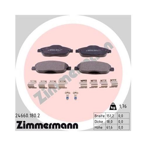 ZIMMERMANN Bremsbelagsatz, Scheibenbremse