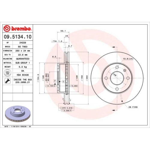 BREMBO Bremsscheibe PRIME LINE