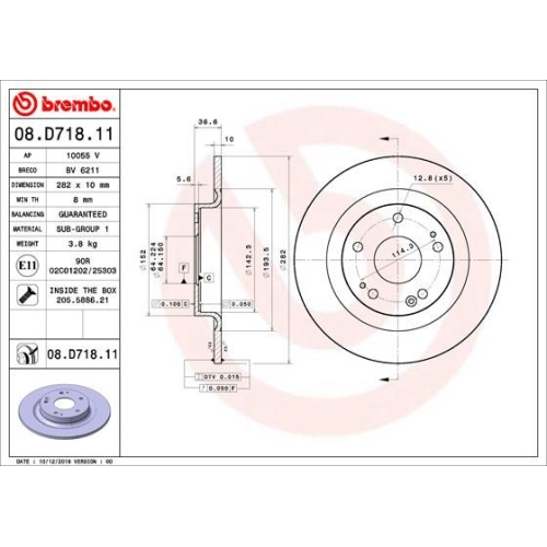 BREMBO Bremsscheibe PRIME LINE - UV Coated