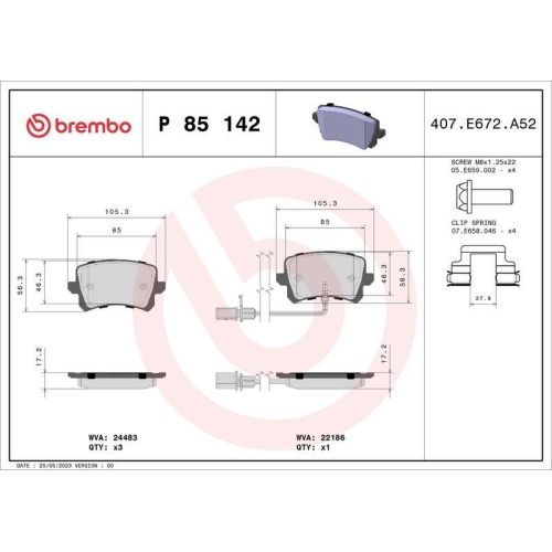 BREMBO Bremsbelagsatz, Scheibenbremse PRIME LINE