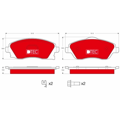 TRW Bremsbelagsatz, Scheibenbremse DTEC COTEC