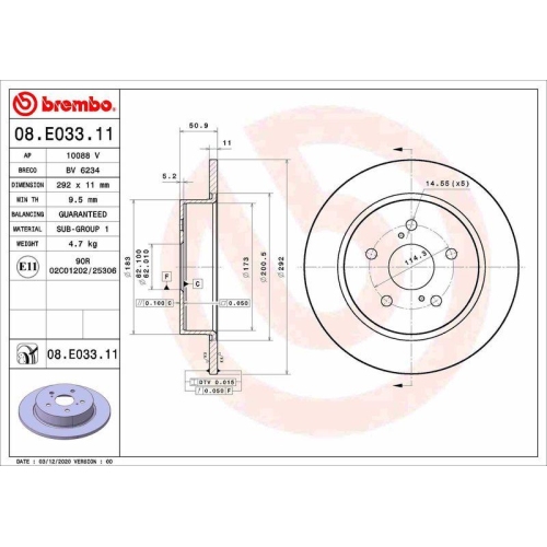 BREMBO Bremsscheibe PRIME LINE - UV Coated