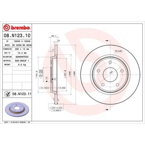 BREMBO Bremsscheibe PRIME LINE - UV Coated