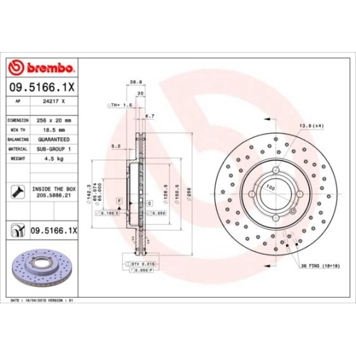 BREMBO Bremsscheibe XTRA LINE - Xtra