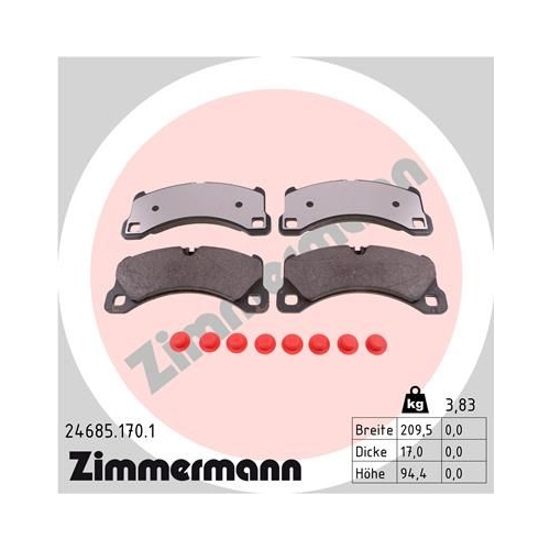 ZIMMERMANN Bremsbelagsatz, Scheibenbremse