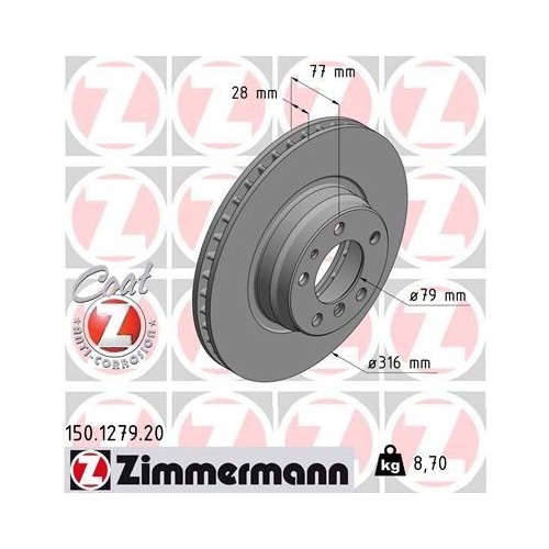 ZIMMERMANN Bremsscheibe COAT Z