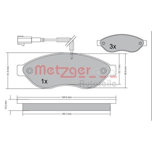 METZGER Bremsbelagsatz, Scheibenbremse