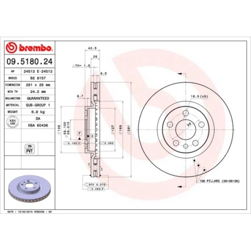 BREMBO Bremsscheibe PRIME LINE