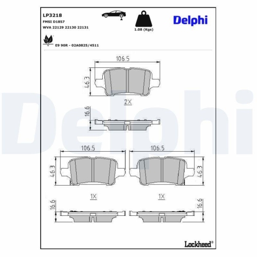 DELPHI Bremsbelagsatz, Scheibenbremse