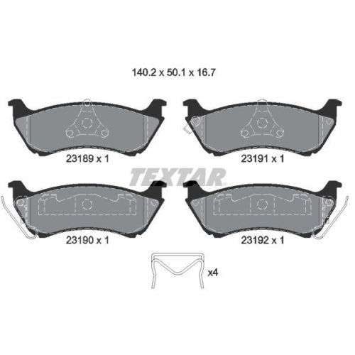 TEXTAR Bremsbelagsatz, Scheibenbremse Q+