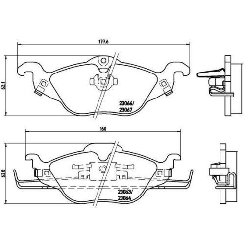 BREMBO Bremsbelagsatz, Scheibenbremse PRIME LINE