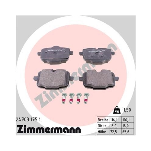 ZIMMERMANN Bremsbelagsatz, Scheibenbremse