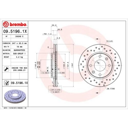 BREMBO Bremsscheibe XTRA LINE - Xtra