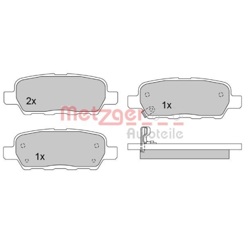 METZGER Bremsbelagsatz, Scheibenbremse GREENPARTS