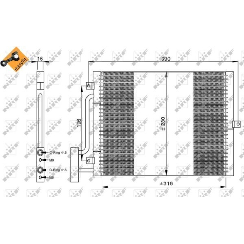 NRF Kondensator, Klimaanlage EASY FIT
