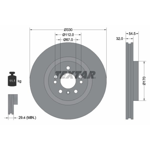 TEXTAR Bremsscheibe PRO+