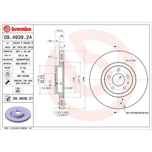 BREMBO Bremsscheibe PRIME LINE - UV Coated