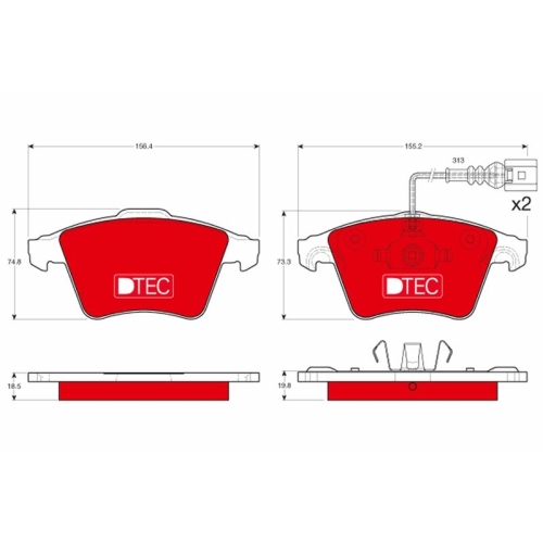 TRW Bremsbelagsatz, Scheibenbremse DTEC COTEC