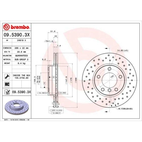 BREMBO Bremsscheibe XTRA LINE - Xtra