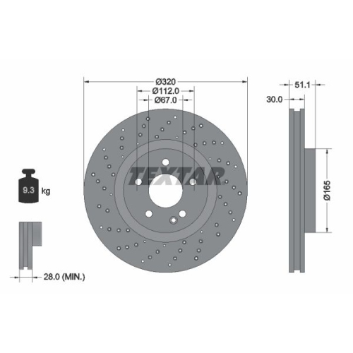 TEXTAR Bremsscheibe PRO+