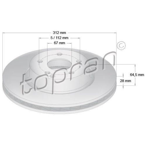 TOPRAN Bremsscheibe COATED