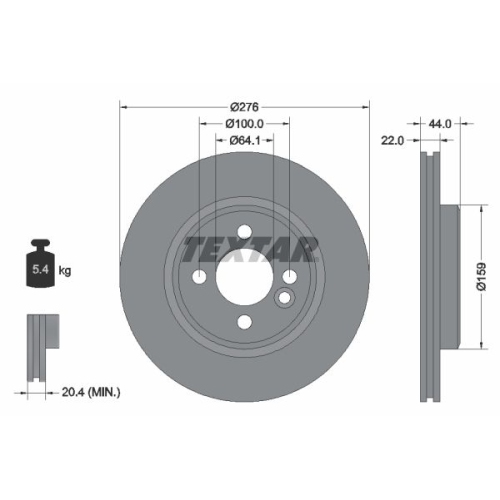 TEXTAR Bremsscheibe PRO