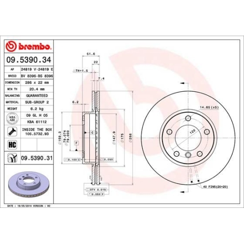 BREMBO Bremsscheibe PRIME LINE - UV Coated