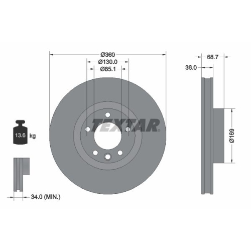 TEXTAR Bremsscheibe PRO+