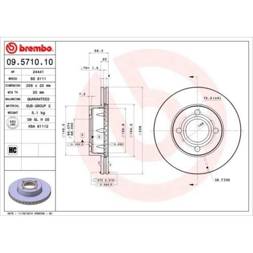 BREMBO Bremsscheibe PRIME LINE