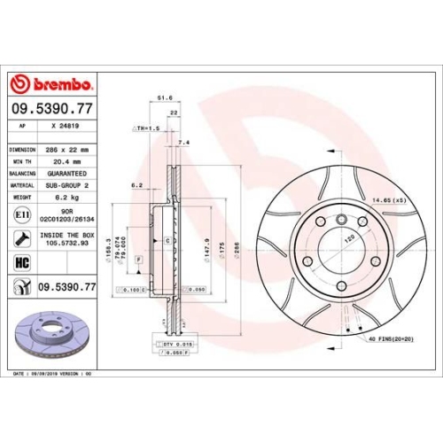 BREMBO Bremsscheibe XTRA LINE - Max