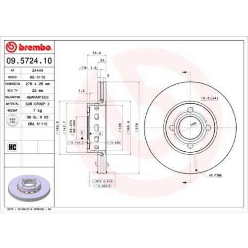 BREMBO Bremsscheibe PRIME LINE