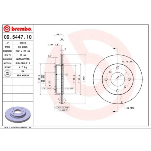 BREMBO Bremsscheibe PRIME LINE