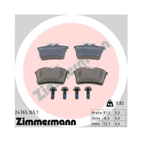 ZIMMERMANN Bremsbelagsatz, Scheibenbremse