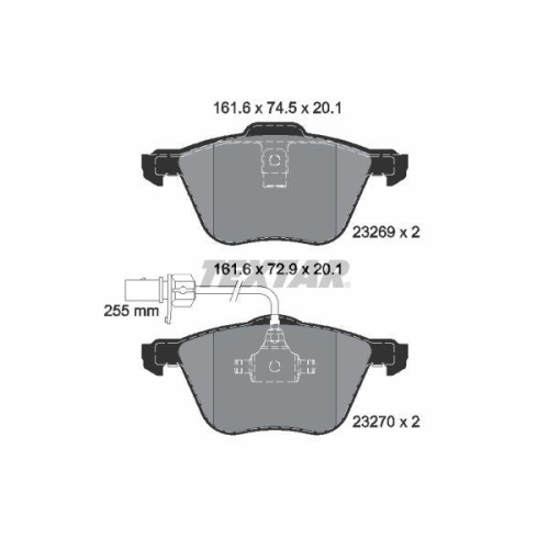 TEXTAR Bremsbelagsatz, Scheibenbremse Q+