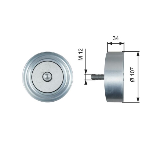 GATES Umlenk-/Führungsrolle, Keilrippenriemen FleetRunner™