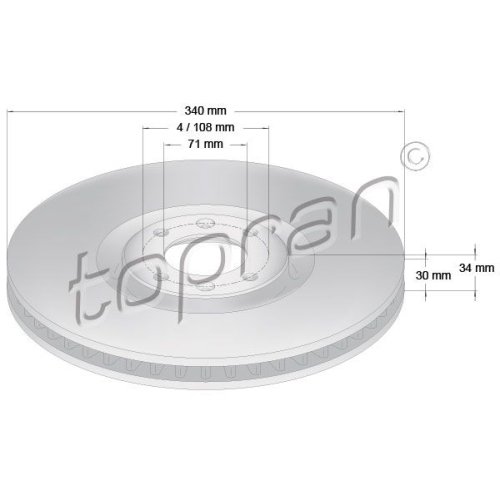 TOPRAN Bremsscheibe COATED