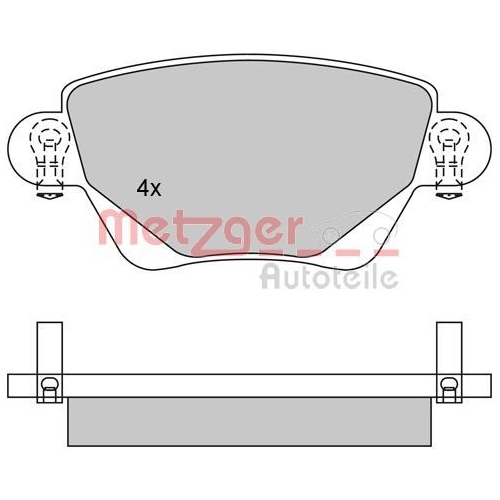 METZGER Bremsbelagsatz, Scheibenbremse