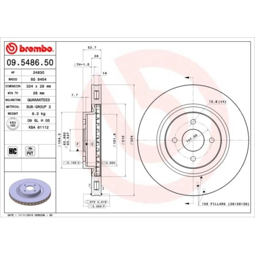 BREMBO Bremsscheibe PRIME LINE