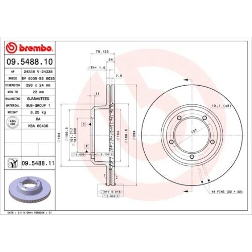 BREMBO Bremsscheibe PRIME LINE - UV Coated