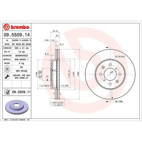 BREMBO Bremsscheibe PRIME LINE - UV Coated