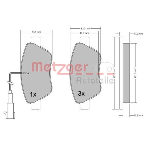 METZGER Bremsbelagsatz, Scheibenbremse