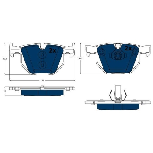 TRW Bremsbelagsatz, Scheibenbremse ELECTRIC BLUE