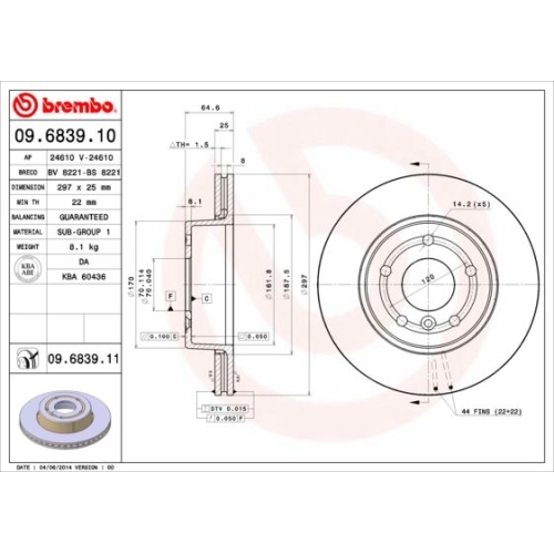 BREMBO Bremsscheibe PRIME LINE - UV Coated