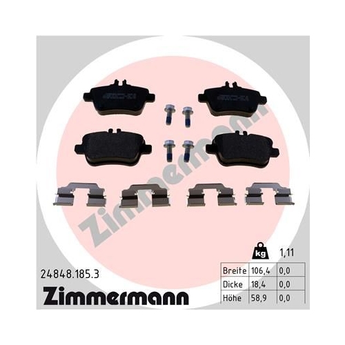 ZIMMERMANN Bremsbelagsatz, Scheibenbremse