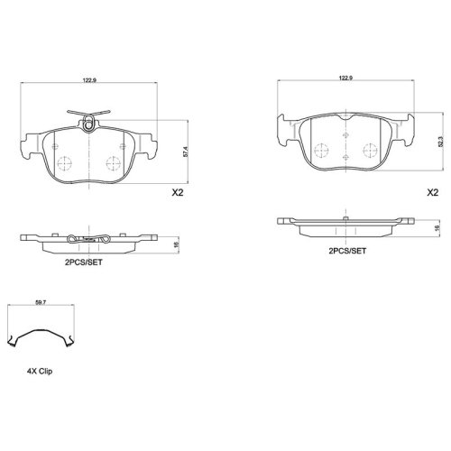 BREMBO Bremsbelagsatz, Scheibenbremse PRIME LINE